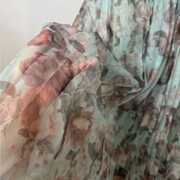 NWT Lulu's Floral Strapless Maxi Dress - Spring Wedding Easter Size Small - Picture 8 of 9